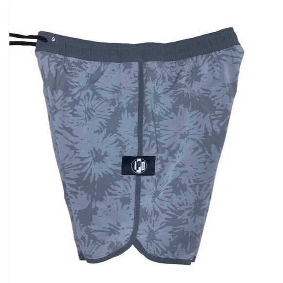 IPD Men’s Board Shorts Surf Trunks Tropics Slate Gray Unlined Nice Large 7” NEW - Picture 2 of 10